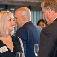 Alumna speaks with President Haas